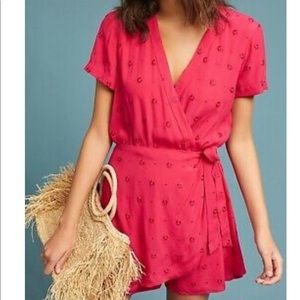 Ett:twa Anthropologie raspberry romper